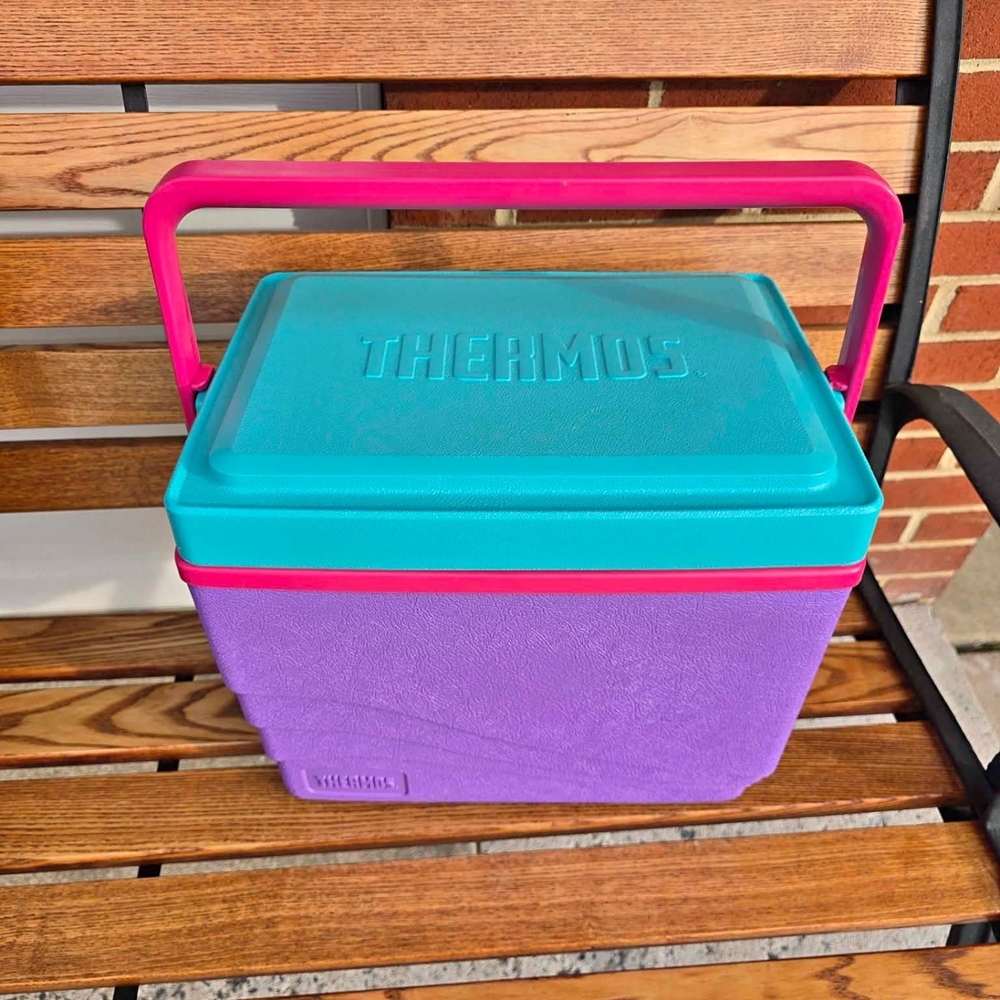 Vintage Thermos Teal and Purple Cooler 15QT